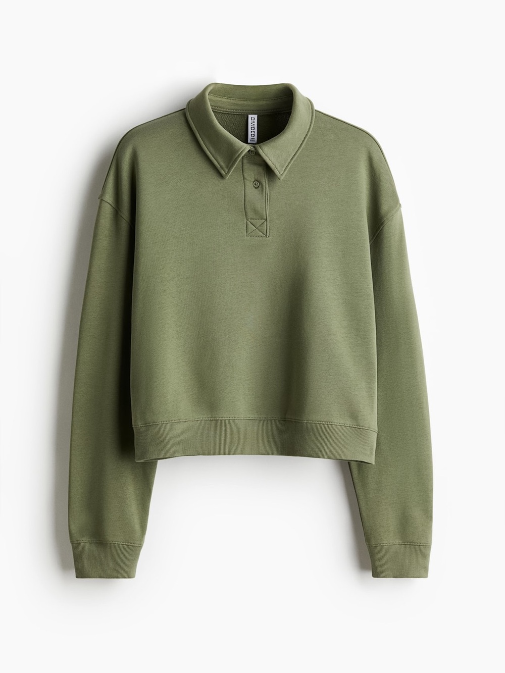 Olive Cropped Polo Sweatshirt/Sweatpants
